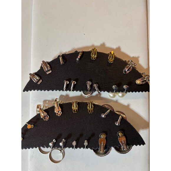 Vintage Assorted Clip-On Earrings Set - Pearl & Silver-Tone Designs Variety Of S - Picture 6 of 13